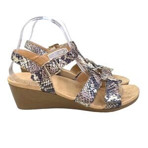 Vionic Women’s Glenda Natural Snakeskin Wedge Sandal Size US 7